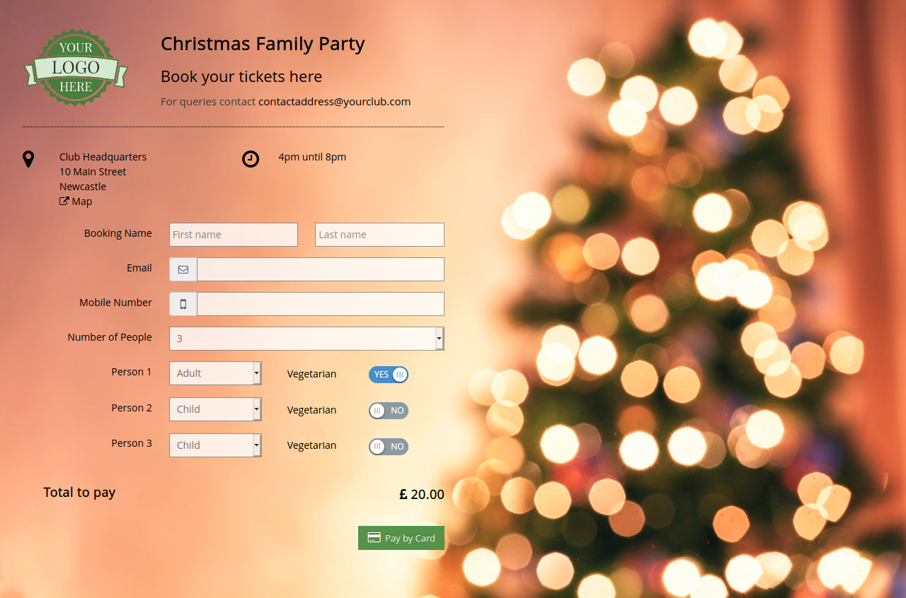 Screenshot of Christmas Adult + Child page